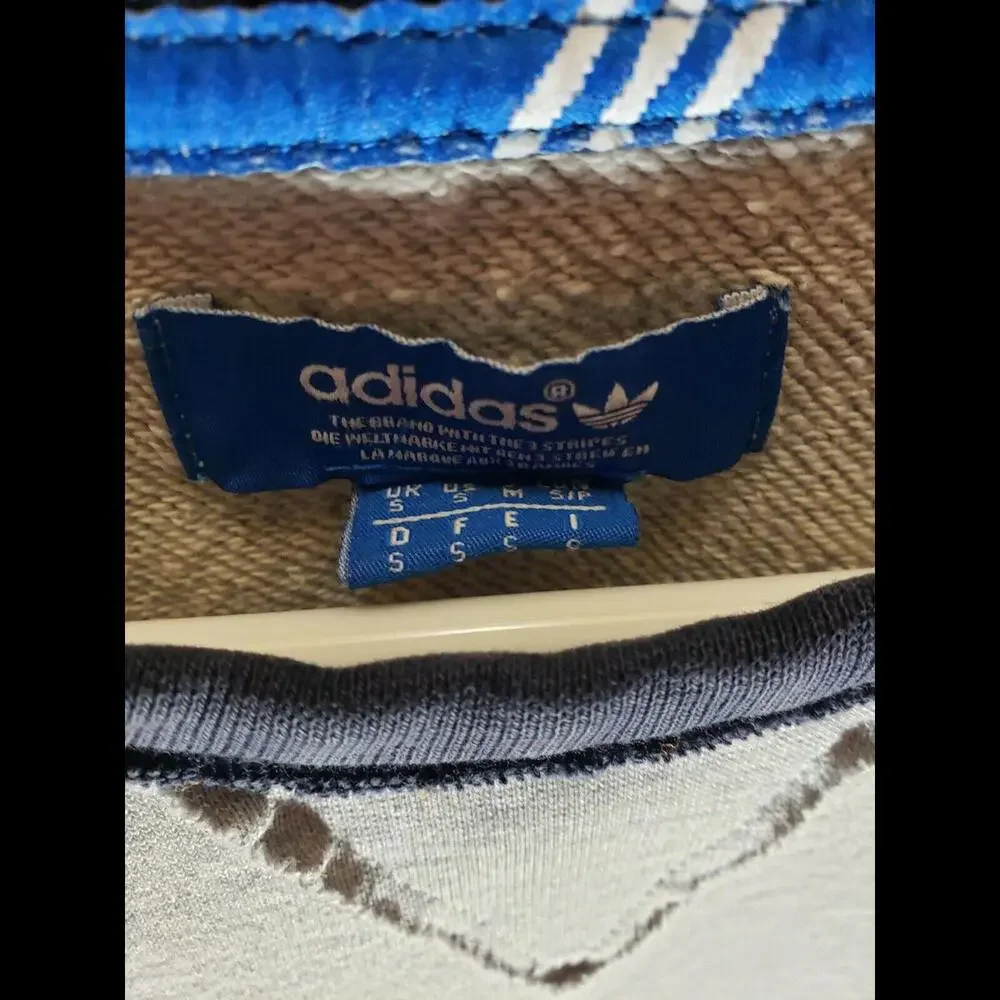 Mens Vintage Adidas Originals Trefoil Long Sleeve Gray Sweatshirt‎ Size Small S
